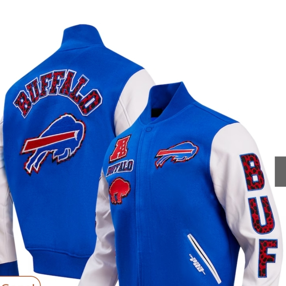 Men's Buffalo Bills Pro Standard Royal/White Animal Print Varsity Jacket large